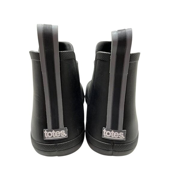 NEW Totes Men's 12 Black Chelsea Ankle Rain Boots with Everywear Technology - Picture 8 of 13